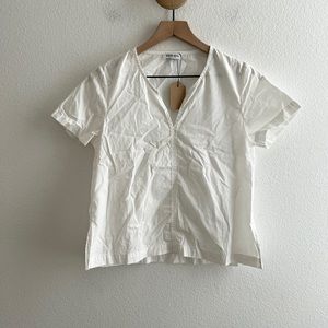 Shaina Mote White V-Neck Top